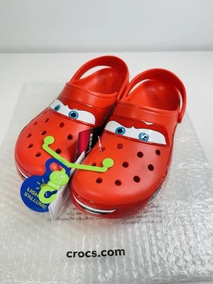 Disney Pixar Lightning McQueen Light Up Crocs Size Men's 13 205759-610 BRAND NEW - Image 1 of 4