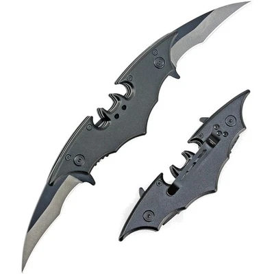 Black 11-Inch Dual Edge Folding Knife - Ambidextrous with Safety Lock Design - Image 1 of 4