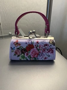 Fushia Floral Lipstick/Change Purse Mini - Picture 1 of 2