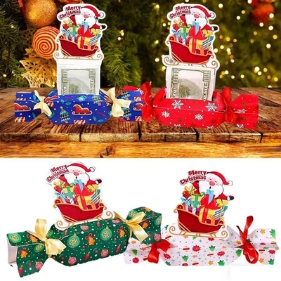 Christmas Surprise Money Pull Pouch Christmas Money Box t Gif For Cash W3D4 - Image 1 of 4