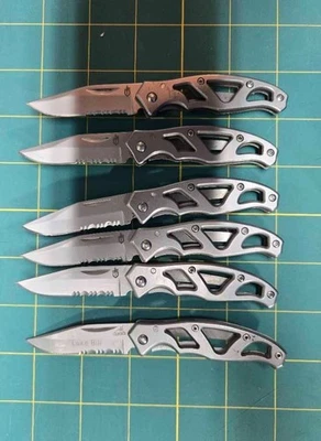 Original Gerber Paraframe Mini Stainless Steel Pocket Knife Serrated ~ 2nd Life - Image 1 of 2