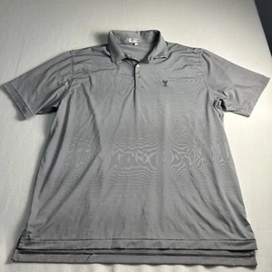 Peter Millar Mens Sz 2XL Summer Comfort Golf Performance Polo Shirt Striped Gray - Bild 1 von 6