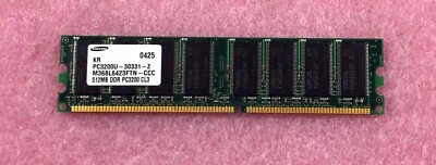 1 X 512MB SAMSUNG PC-3200 DDR-400 NON-ECC MEMORY RAM M368L6423FTN-CCC - Image 1 of 2