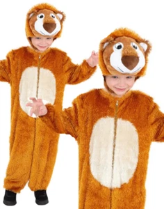 Lion Costume Kids Wild Zoo Animal School Book Day Fancy Dress Boys Girls - Picture 1 of 4