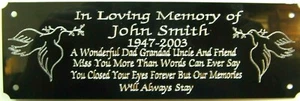 Dove Bench Memorial Plaque Plate Sign Personalised Engraved 140x55mm - Picture 1 of 5