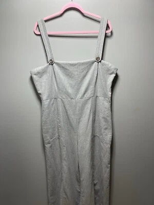 Black & Beautiful Modcloth Women Jumpsuit Plus 4XL Gray Wide Leg Wool Blend New - Image 1 of 4