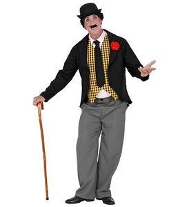 Kostüm Charlie Chaplin Komiker Frack kariert Anzug Karneval Kostüm Herren  - Bild 1 von 1