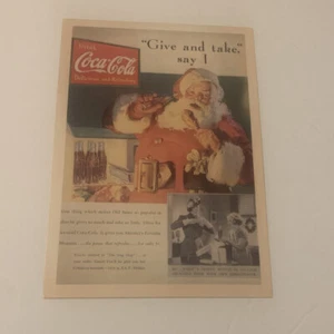 Vintage Reproduktion Coca-Cola Weihnachtsmann Werbung 5,5 "x 3,75" Postkarte Druck Werbung - Bild 1 von 3
