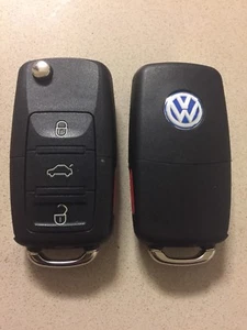 new pair volkswagen keyless entry remote key fob oem transmitter uncut 753 H - Picture 1 of 4