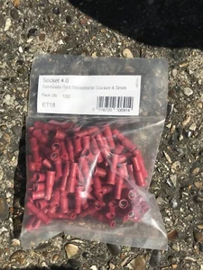 Pack Of 100 Red Socket Terminals 4:0mm ET18 - Picture 1 of 1
