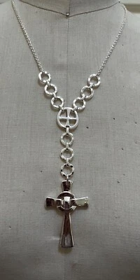 Новый Robert Morris RLM серебряная пластина крест подвеска регулируемое ожерелье - Изображение 1 из 4