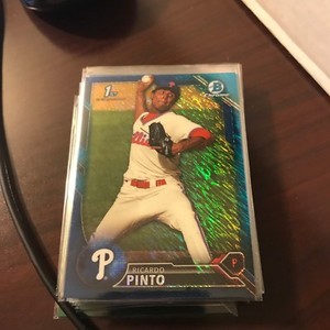 RICARDO PINTO 2016 BOWMAN CHROME  BLUE SHIMMER REFRACTOR #BCP248  PHILLIES!