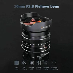 7artisans 10mm F2.8 Full Frame Fisheye Lens Wide Angle for Sony E mount Cameras - Picture 1 of 9
