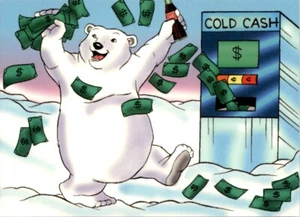 1996 Collect-A-Card Coca-Cola Polar Bears #33 Cold Cash - Picture 1 of 2
