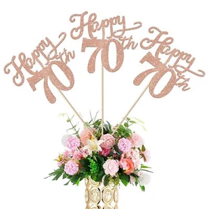 12 Pack Happy 70th Birthday Party Decorations Happy 70th Birthday Centerpiece... - Picture 1 of 7