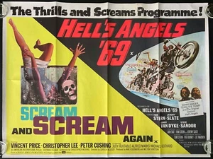 Hell's Angels '69 / Scream and Scream Again Original Quad Movie Cinema Poster - Picture 1 of 9