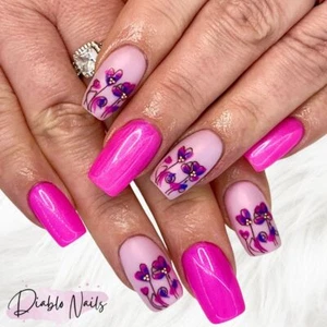 Hell heißrosa Baby rosa Stiletto Mandelsarg WIEDERVERWENDBAR Presse auf falsche Nägel - Bild 1 von 9