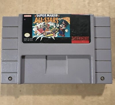 Nintendo SNES - Super Mario All Stars - Original Authentic 1991 Game Cartridge - Image 1 of 4