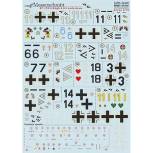 Decal Flugzeug 1:72 Messershmit ME-109 G High Altitude Acec Print Maßstab 72-249  - Bild 1 von 24