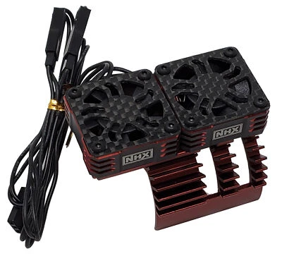 NHX 1/8 Twin Cyclone Alum HV Cooling Fans w/Cover Heatsink Burgundy: Infraction - Image 1 of 3