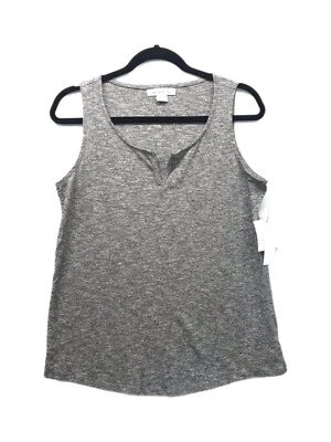 LIZ CLAIBORNE Knit Shirt Women's Size S Gray Sleeveless Slub Tank Top -  NEW - Image 1 of 4