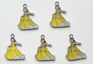 5 X BELLE Disney Princess Beauty & The Beast Enamel Charms JEWELLERY MAKING - Picture 1 of 1