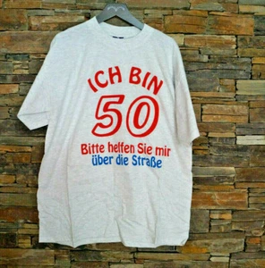 T-Shirt runder Geburtstag, 50 Jahre, Set mit Weißbierglas Größe XL - Picture 1 of 3