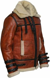 Clearance Sale RAF B3 Bomber Flight Aviator Fur Shearling Sheepskin Brown Jacket - Picture 1 of 5