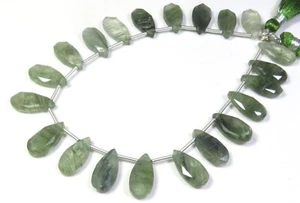 Natural Needle Rutile Quartz Faceted Pear Gems Beads 15x7.5 mm 8"Strand LC-1364 - Picture 1 of 8
