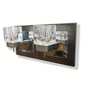 Double Head Wall Light Fixture Chrome Glass Shade Indoor Sconce G9 LED Lamp Fixt - Picture 1 of 5