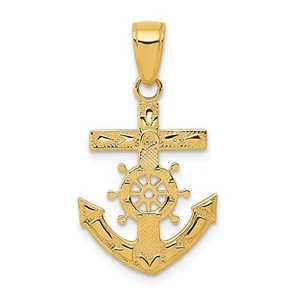 14k Mariner's Cross Pendant K3076 - Picture 1 of 4