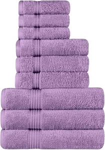 Cotton 9-Piece Towel Set - Royal Purple - Picture 1 of 5