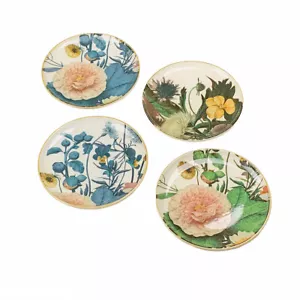 Pier 1 Imports Spring Moody Blooms Floral Salad Side Dessert Plates Set of 4 - Picture 1 of 3
