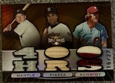 2007 Topps Triple Threads Relics Sepia #72 Mickey Mantle/M Piazza/M Schmidt /27
