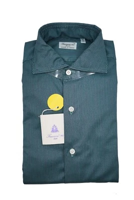 Nuevo Vestido FINAMORE Napoli HECHO A MANO Camisa EDUARDO Talla 15 EE. UU. 38 UE (FIN343) Foto 1 de 2