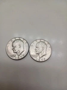  2-1977  Eisenhower Dollar Coins D Mint  - Picture 1 of 2