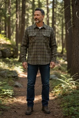 PENDLETON Board Shirt Long Sleeve Wool Brown Check Size M Long 1963 Archives - Image 1 of 4