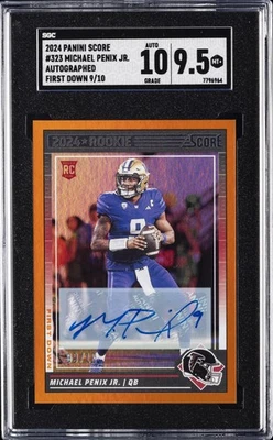 2024 PANINI SCORE SIG-FIRST DOWN #323 MICHAEL PENIX JR. #/10 SGC 9.5 - Image 1 of 2