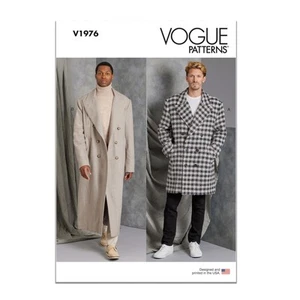 Vogue Men's Loose-Fitting Lined Coat Sewing Pattern Kit, Design Code V1976 - Picture 1 of 8