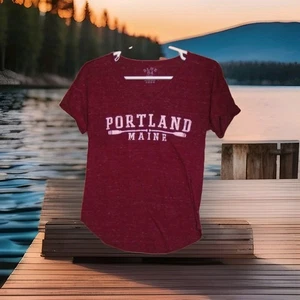 PORTLAND MAINE WOMANS VNECK TSHIRT BY BLUE 84 SIZE SMALL - Picture 1 of 2