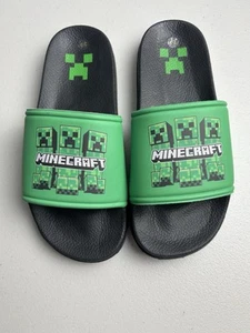 Minecraft Boys Slides Sandals Size 2/3 New Without Tags. - Picture 1 of 4
