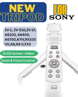 Wireless Vlog Shooting Grip Tripod w/ OLED For Sony Remote for ZV & Alpha Series - Image 1 of 4