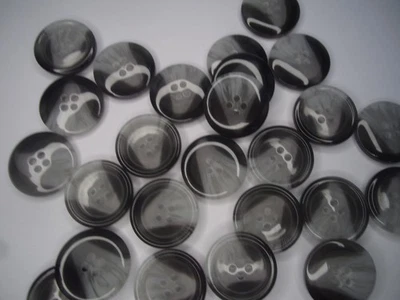 25 x Easy Match Variegated 4 Hole Coat Buttons Grey 25mm Jacket Q23 - Image 1 of 2