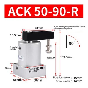 Rotating Clamping Cylinder ACK50-90-R Pneumatic Swing Rotary 90 Degree ACK50*90R - Picture 1 of 4
