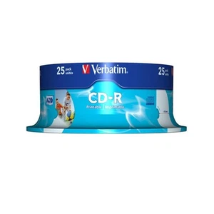 25x Verbatim CD-R Rohlinge 700 MB 52x Schreiben bedruckbar Spindel/Cakebox - Bild 1 von 4