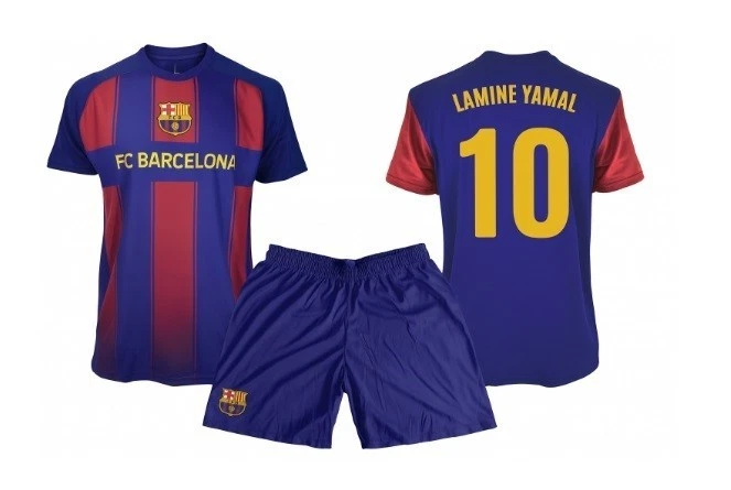 COMPLETO CALCIO TAGLIA 14 ANNI DEL BARCELLONA LAMINE YAMAL 13 COMPLETINO NUOVO - Image 1 of 1