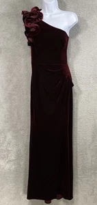 Xscape Womens Red Velvet One Shoulder Formal Evening Dress *Broken Zipper* 6460X - Picture 1 of 10