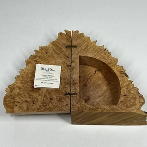 Joyero de madera Michael Elkan BURL tallado a mano Oregon Birdseye decoración de arce - Imagen 1 de 12