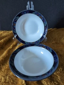 Denby Baroque - 2 Cereal / Dessert /Fruit Bowls 16cm Blue - Picture 1 of 6