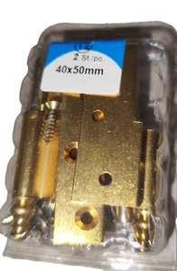 Scharnier 40x50 mm gekröpft vernickelt links Möbelbänder 2 stück vermessingt - Bild 1 von 1